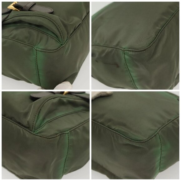 PRADA Shoulder Bag Nylon Khaki Gold Auth 138636 - Picture 16 of 16